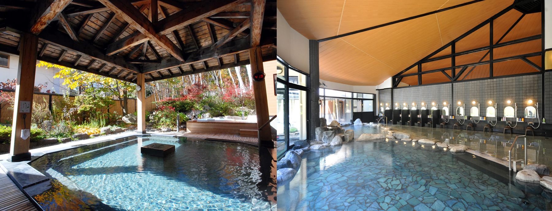 Two different outdoor baths on offer to suit varying tastesThe largest hot spring in the Omachi Hot Spring Town