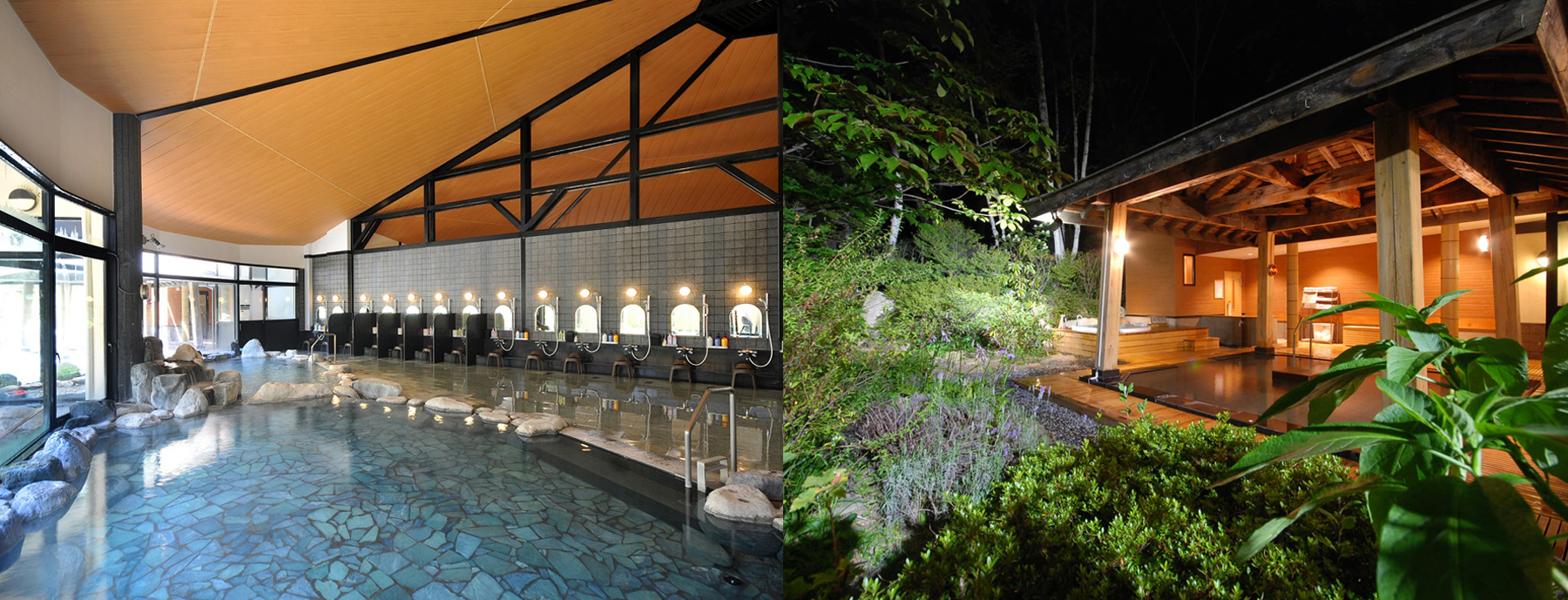 Two different outdoor baths on offer to suit varying tastesThe largest hot spring in the Omachi Hot Spring Town