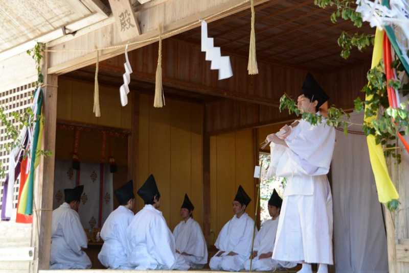 国宝仁科神明宮　古式作始めの神事